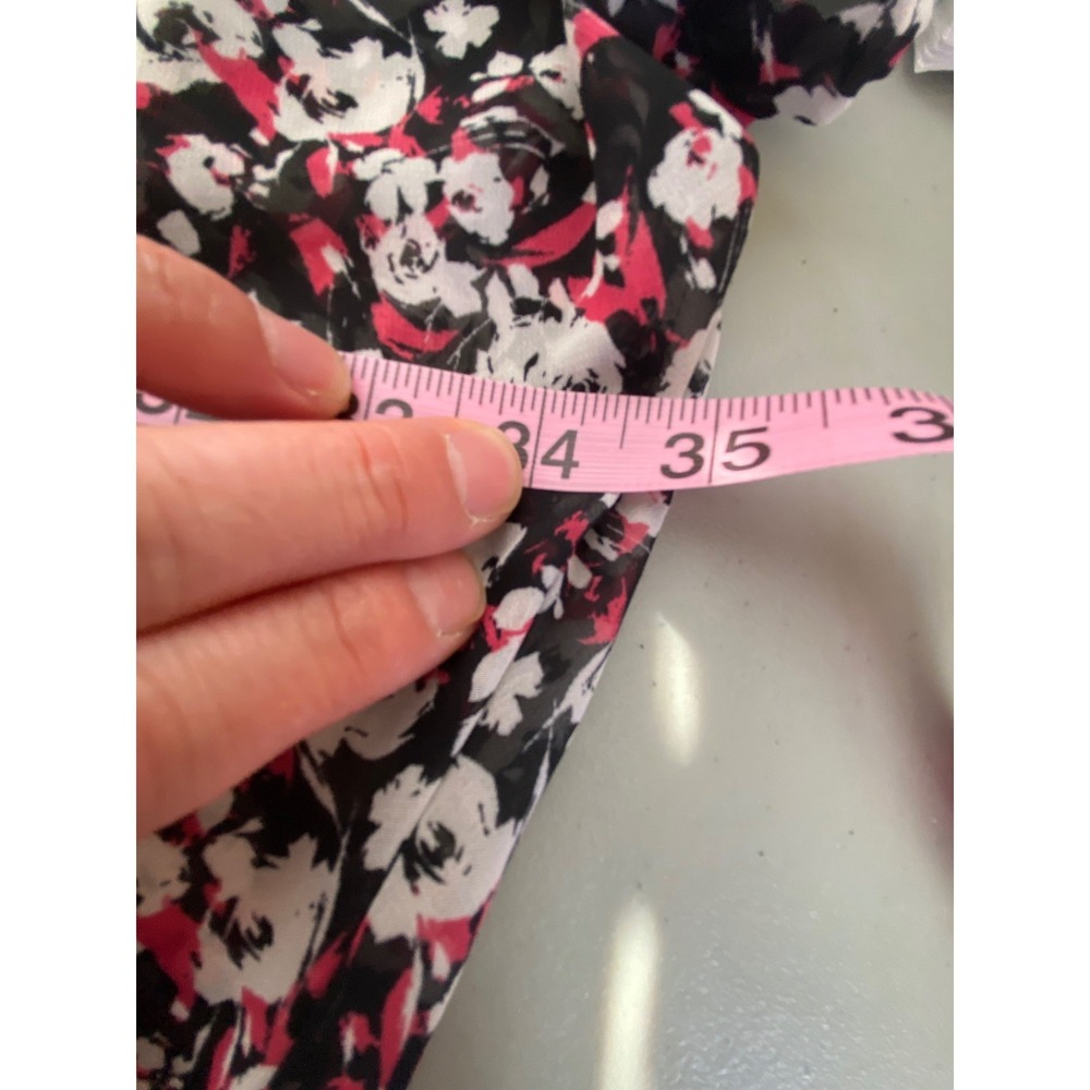 Lane Bryant Floral Dolman Sleeve Bubble Hem Blouse Pink Black Mixed Print 14/16 - Picture 5 of 9